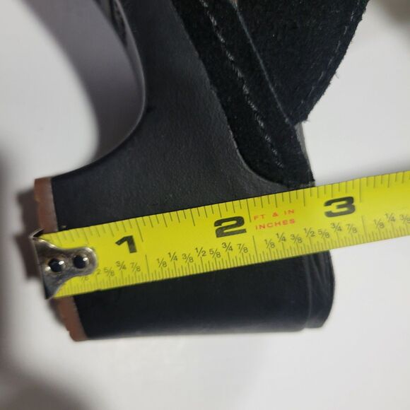 Crocs Womens Suede Block Heels Clogs Black Sz 9W - Picture 8 of 9